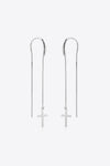 925 Sterling Silver Cross Threader Earrings