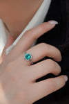 Natural Paraiba Blue Zircon Flower Shape Ring