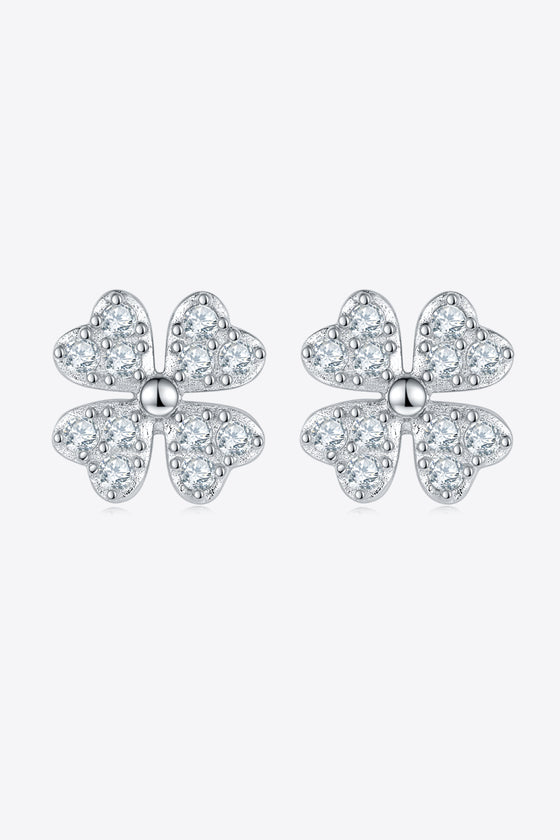 Moissanite Four Leaf Clover Stud Earrings