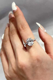  Platinum-Plated Side Stone 2 Carat Moissanite Ring