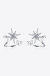 Moissanite Star Rhodium-Plated Earrings