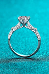 925 Sterling Silver Inlaid Moissanite 6-Prong Ring