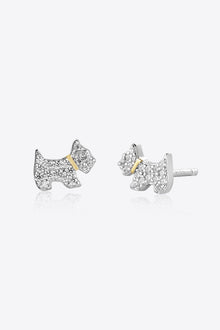  Puppy Zircon 925 Sterling Silver Stud Earrings