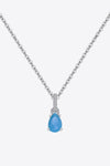 Teardrop Turquoise 4-Prong Pendant Necklace