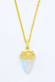  18K Gold-Plated Moonstone Pendant Necklace