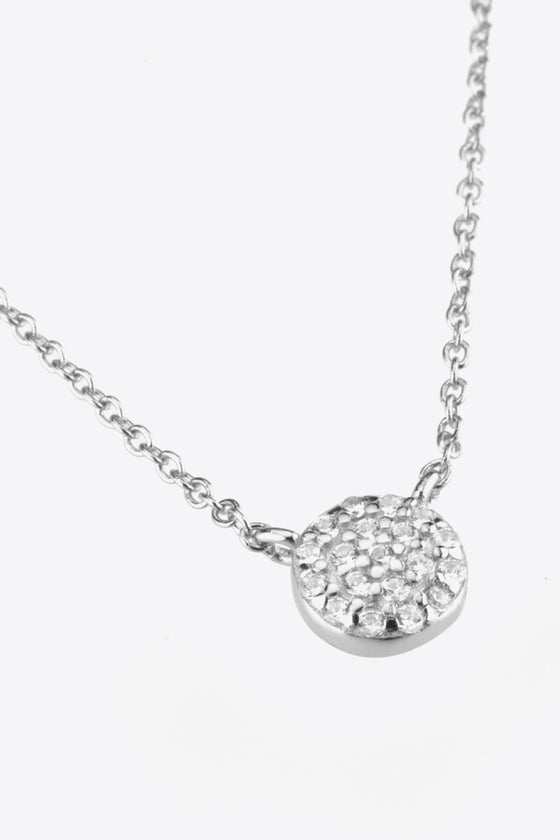 Zircon Decor Pendant 925 Sterling Silver Necklace