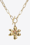 Flower Pendant Stainless Steel Necklace