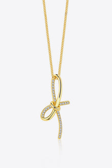  Zircon Bow Pendant Necklace