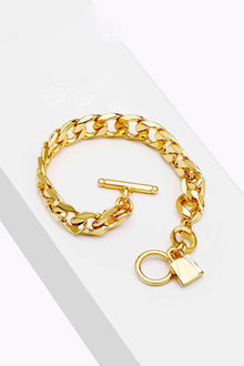  Lock Charm Toggle Clasp Bracelet