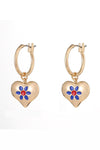 Contrast Copper Heart Drop Earrings