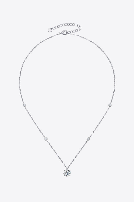 2 Carat Moissanite 4-Prong 925 Sterling Silver Necklace