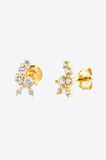  Zircon 925 Sterling Silver Stud Earrings