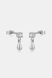  Inlaid Zircon 925 Sterling Silver Drop Earrings