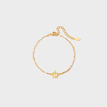  Crown Shape 18K Gold-Plated Bead Bracelet