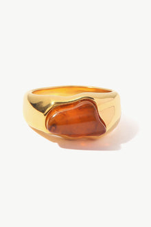  Inlaid Natural Stone Stainless Steel Ring