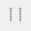 Inlaid Heart Zircon 925 Sterling Silver Drop Earrings