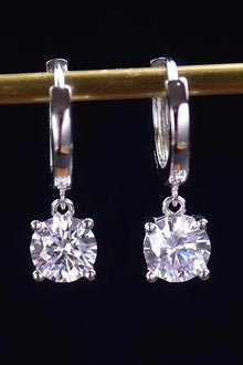  Feel The Surprise 1 Carat Moissanite Platinum-Plated Drop Earrings