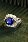 5 Carat Lab-Grown Sapphire Platinum-Plated Ring