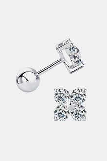  Moissanite 925 Sterling Silver Four-Leaf Clover Shape Earrings