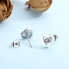 Inlaid Zircon Heart Necklace, Bracelet and Stud Earrings Jewelry Set