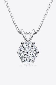  925 Sterling Silver 1 Carat Moissanite Pendant Necklace