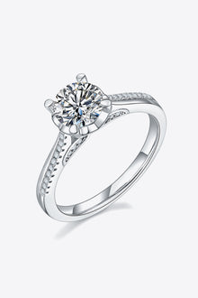  Adored 1 Carat Moissanite 925 Sterling Silver Side Stone Ring