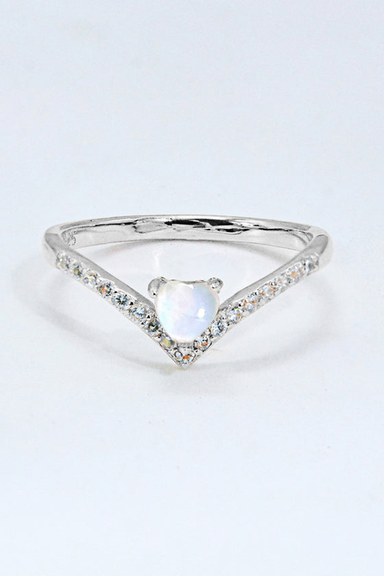 Moonstone Heart-Shaped Ring