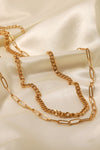 18K Gold Plated Layered Chain Necklace