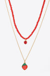 Fruit Pendant Double-Layered Necklace