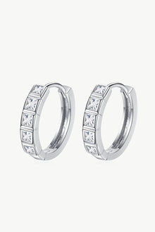  Always Chic Sterling Silver Moissanite Huggie Earrings