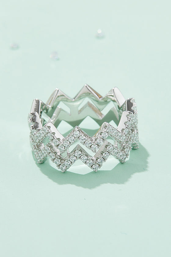 Adored Moissanite Zigzag Stacking Rings