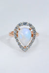 Moonstone Teardrop-Shaped 925 Sterling Silver Ring