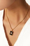 Square Pendant Twisted Chain Necklace