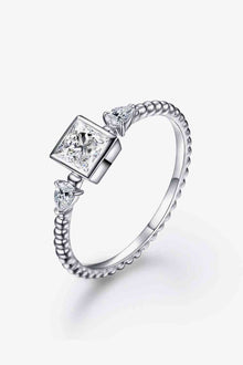  Moissanite Square Shape 925 Sterling Silver Ring